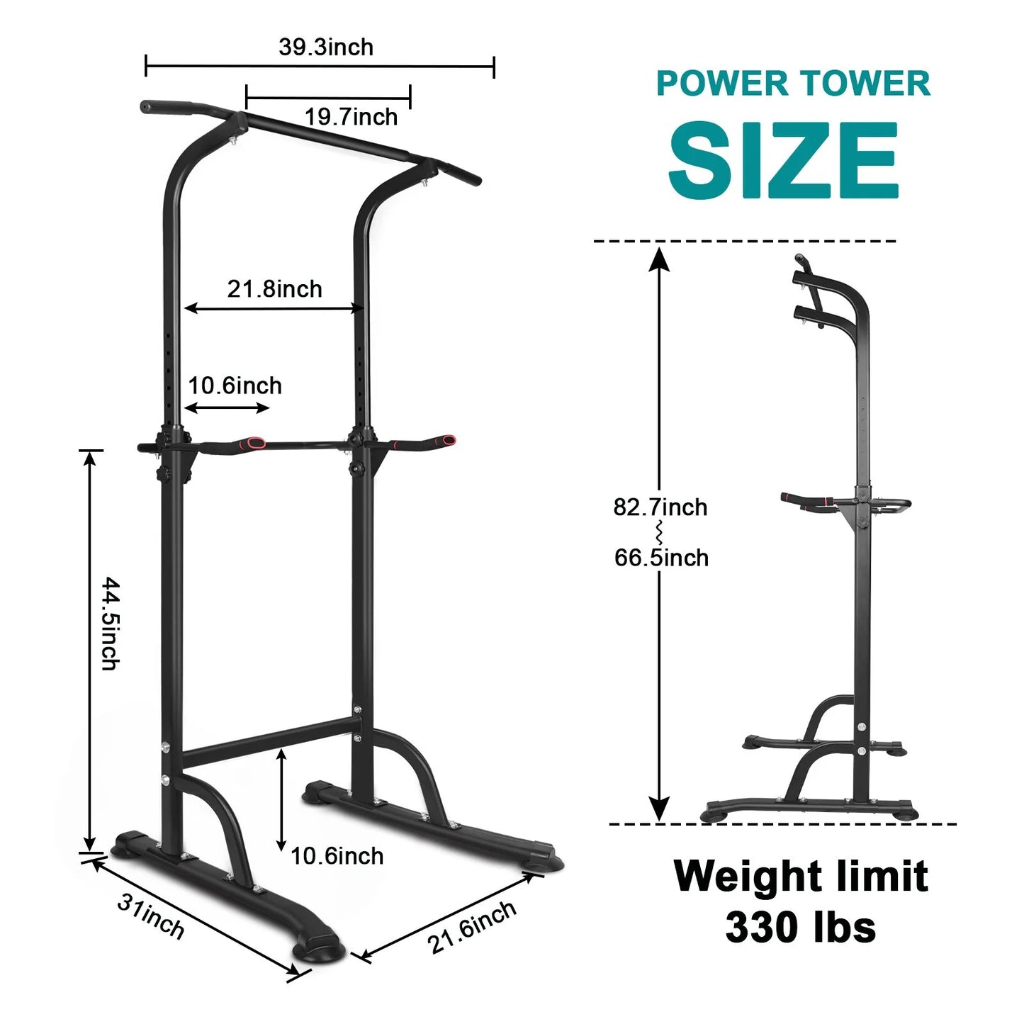 Exercise Equipment Sport Power Tower Workout Dip Station Pull up Bar, Height Adjustable Multi-Function Dip Stand for Home Gym Strength Training Fitness Equipment,Home Gym Equipment