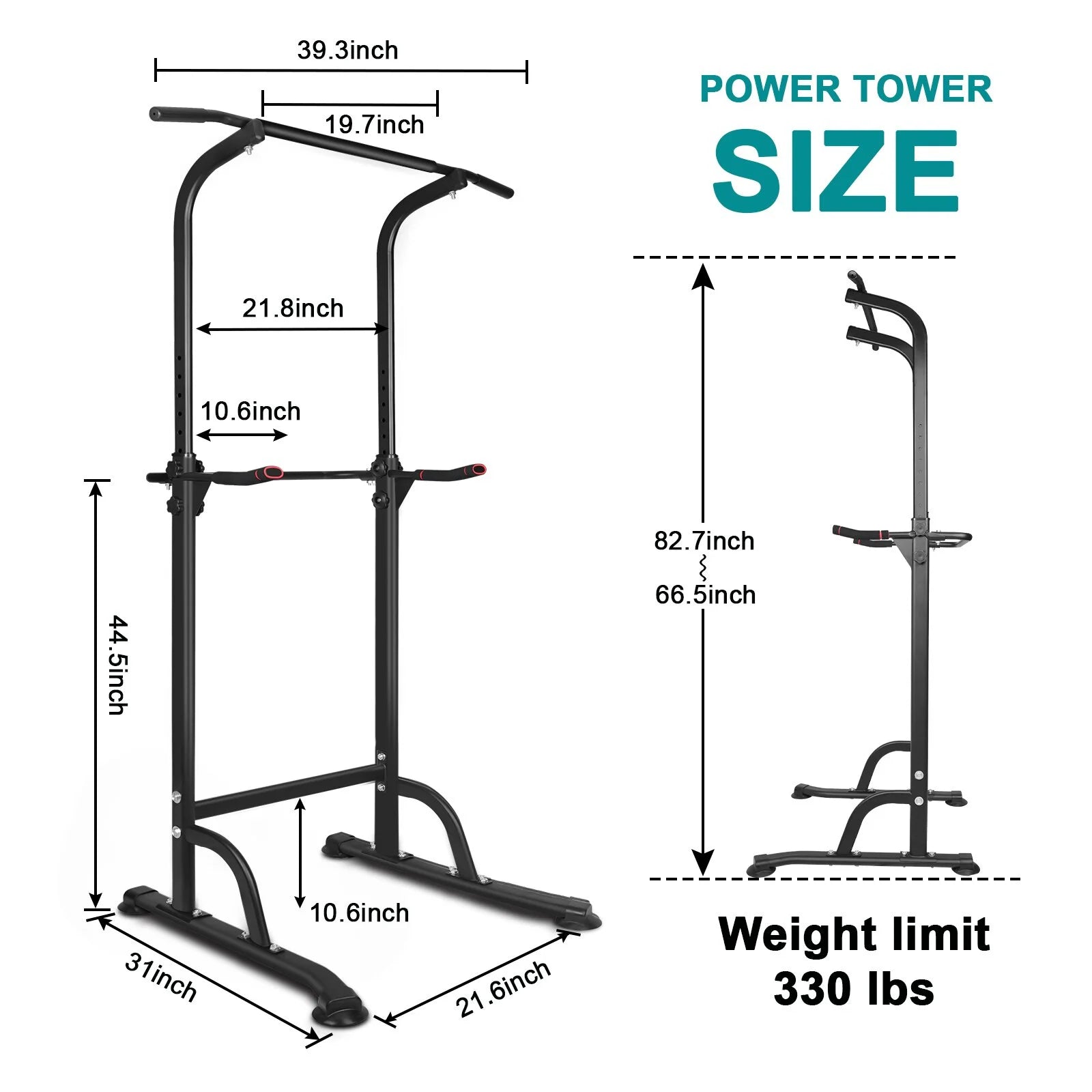 Exercise Equipment Sport Power Tower Workout Dip Station Pull up Bar, Height Adjustable Multi-Function Dip Stand for Home Gym Strength Training Fitness Equipment,Home Gym Equipment
