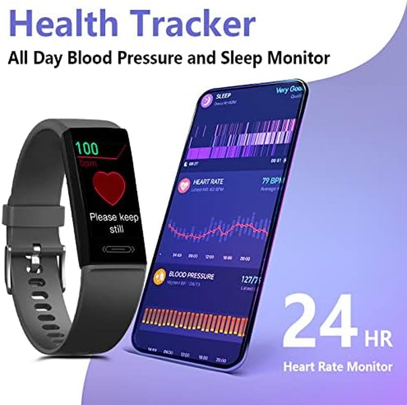 Fitness Activity Tracker,  Temperature Measurement Heart Rate Blood Pressure Monitor IP68 Waterproof Smart Watch,Sleep Tracking Pedometer Calories Counter Health Bracelet for Women Men Kids