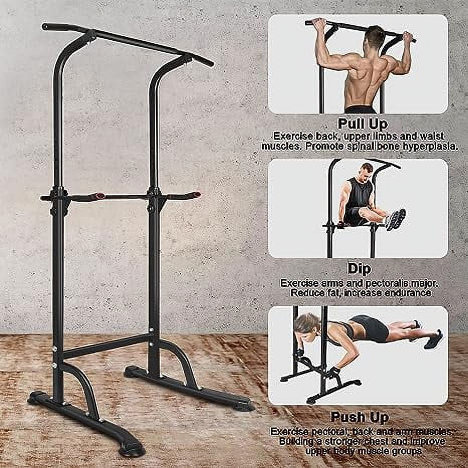 Exercise Equipment Sport Power Tower Workout Dip Station Pull up Bar, Height Adjustable Multi-Function Dip Stand for Home Gym Strength Training Fitness Equipment,Home Gym Equipment