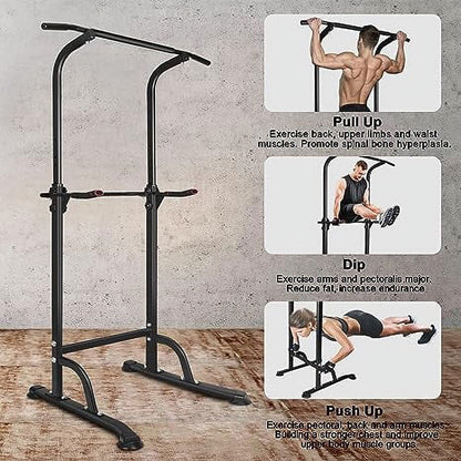 Exercise Equipment Sport Power Tower Workout Dip Station Pull up Bar, Height Adjustable Multi-Function Dip Stand for Home Gym Strength Training Fitness Equipment,Home Gym Equipment