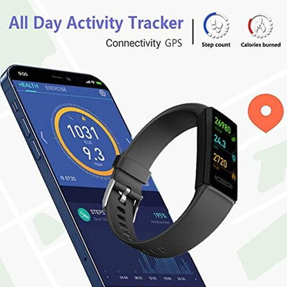 Fitness Activity Tracker,  Temperature Measurement Heart Rate Blood Pressure Monitor IP68 Waterproof Smart Watch,Sleep Tracking Pedometer Calories Counter Health Bracelet for Women Men Kids